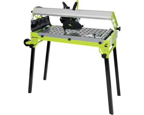Zipper Fliesenschneidmaschine mit Tisch und schwarzem Staubfangsack
