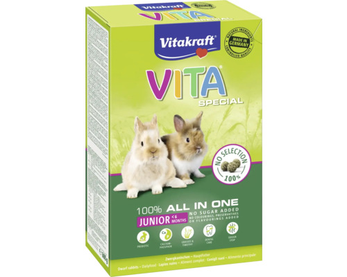 Nagerfutter, Vitakraft Vita Special Zwergkaninchen Best for Kids Vitakraft Vita Special Junior Kaninchenfutter Verpackung