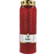 Rote Grabkerze mit goldenem Deckel