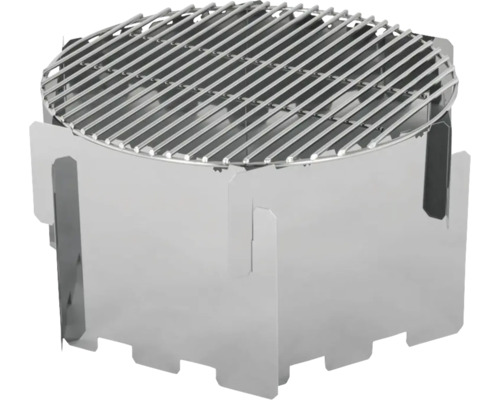 Grill aus Edelstahl mit Grillrost