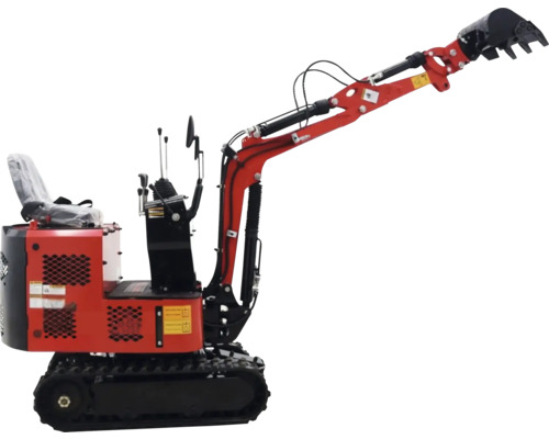 Minibagger mit Raupenfahrwerk und Schaufel