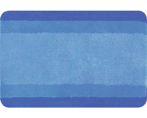 Blau gestreifter Badteppich
