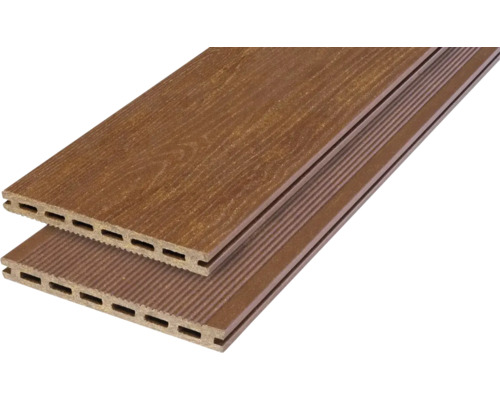 Konsta WPC Terrassendiele Extenso Hohlkammerprofil strukturiert mattiert 20x190 mm (Meterware ab 1,00 m bis max. 6,00 m) hellbraun Konsta WPC Terrassendiele Extenso Hohlkammerprofil strukturiert mattiert 20x190 mm (Meterware ab 1,00 m bis max. 6,00 m) hellbraun