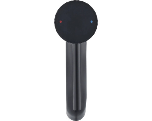 Einhebelmischer Detailansicht mit rotem und blauem Punkt