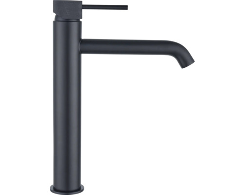 Waschtischarmatur Form & Style Kuda mit hohem Auslauf schwarz mit Push-Open-Ablaufventil