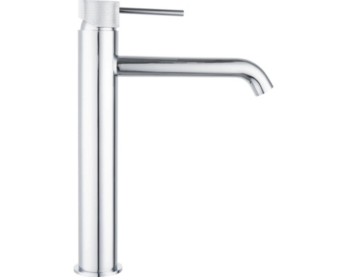 Waschtischarmatur Form & Style Kuda mit hohem Auslauf chrom und Push-Open-Ablaufventil Waschtischarmatur aus Metall