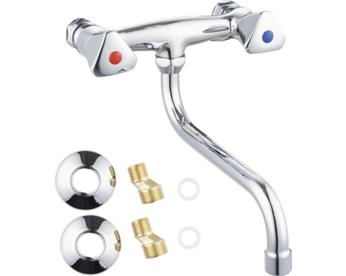 Wandarmatur mit S-Anschlüssen und Rosetten