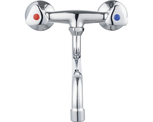 Wandarmatur mit separaten Griffen für Kalt- und Warmwasser