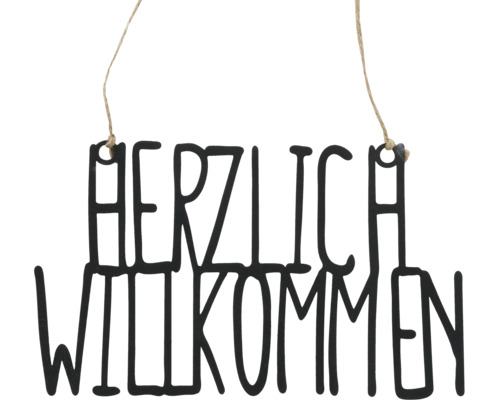 Dekoratives Hängeschild mit der Aufschrift Herzlich Willkommen