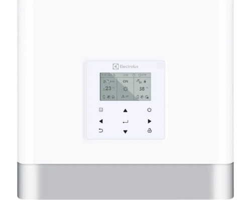 Electrolux Logo über der Bedieneinheit einer Heizungsanlage