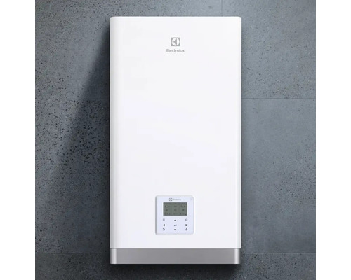 Electrolux Warmwasserspeicher mit digitaler Steuerung zur Wandmontage.