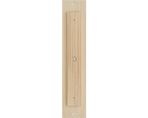 Holzplatte mit Schrauben und Bohrungen