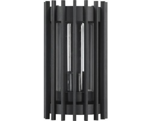 Wandleuchte mit Metallstreben und Glaszylinder