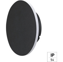 Runde schwarze Wandleuchte mit IP54 Schutzart.