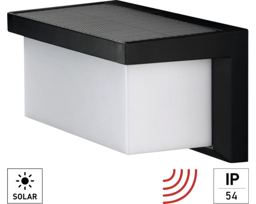 Solarleuchte zur Wandmontage mit Bewegungsmelder und Schutzart IP54