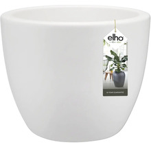Weißer Pflanztopf mit Elho Logo und Garantiehinweis