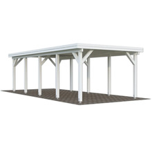 Freistehender Carport aus Holz mit Flachdach