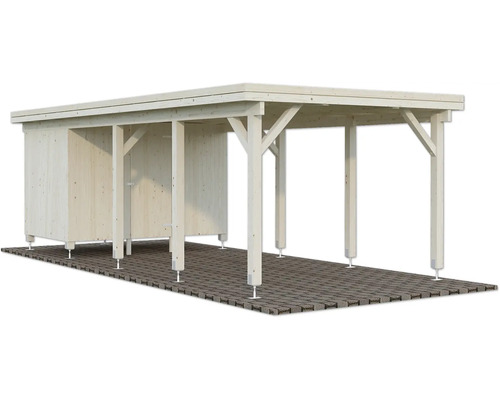 Holzcarport mit Geräteraum