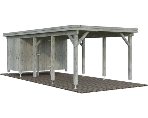 Holzcarport mit Geräteraum