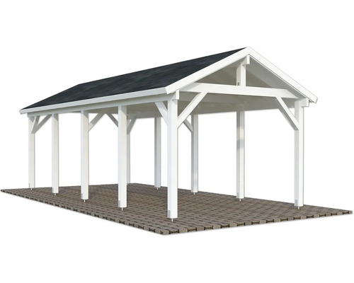 Freistehender Carport aus Holz mit Dach