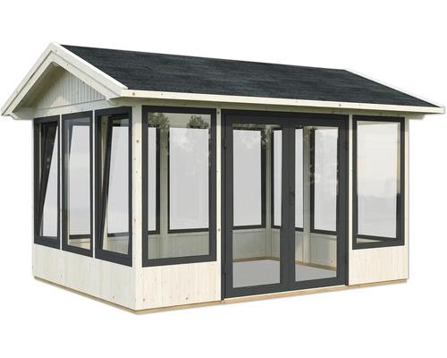 Holz Gartenhaus mit Glasfront und Doppeltür