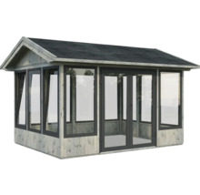 Pavillon Palmako Isabella 10,9 m² 401 x 303 cm tauchgrundiert grau