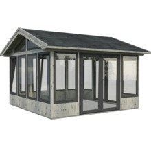 Pavillon Palmako Isabella 14,7 m² 401 x 401 cm tauchgrundiert grau