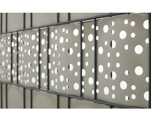 Sichtschutzstreifen Konsta für Doppelstabmatte Kreise PVC 5 Streifen 251 x 19 cm grau Sichtschutzstreifen Konsta für Doppelstabmatte Kreise PVC 5 Streifen 251 x 19 cm grau