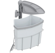 Abfallbehälter mit Deckel und Halterung zur Montage