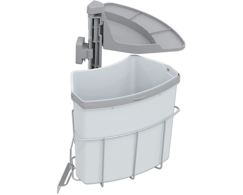 Abfallsammler Einbaumülleimer Wertstoffsammler Vauth-Sagel VS ENVI Center-1-18L 18 l silber grau Abfallbehälter mit Deckel und Halterung zur Montage