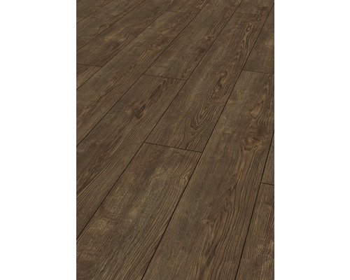 Nahaufnahme von Laminatboden mit Holzoptik.