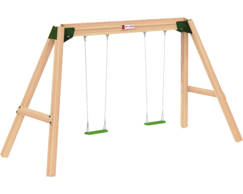 Holzschaukelgerüst mit zwei Schaukeln für den Garten