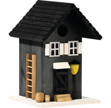 Dekoratives Vogelhaus aus Holz mit Leiter, Fenstern, Tür, Laterne und Fässern