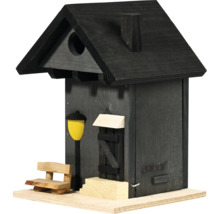 Dekoratives Vogelhaus mit Lampe, Bank und Tür