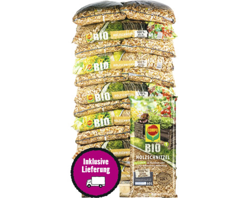 Holzhackschnitzel Compo Bio 36x60 L (= 2,16 m³) Palette inkl. Lieferung