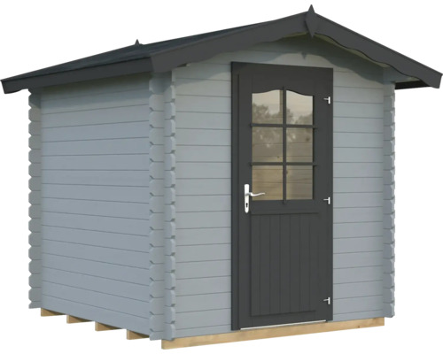 Gartenhaus Palmako Vivian 3,8 m² inkl. Fußboden 254 x 240 cm hellgrau-anthrazit Gartenhaus aus Holz mit Tür und Fenster