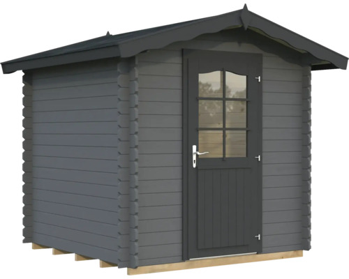 Gartenhaus Palmako Vivian 3,8 m² inkl. Fußboden 254 x 240 cm dunkelgrau-anthrazit Gartenhaus aus Holz mit Tür und Fenstern