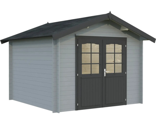 Gartenhaus Palmako Lotta 7,3 m² 330 x 330 cm hellgrau-anthrazit