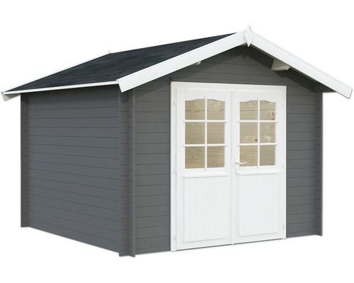 Gartenhaus Palmako Lotta 7,3 m² 330 x 330 cm dunkelgrau-weiß