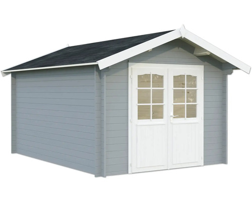 Gartenhaus Palmako Lotta 10 m² 331 x 430 cm hellgrau-weiß