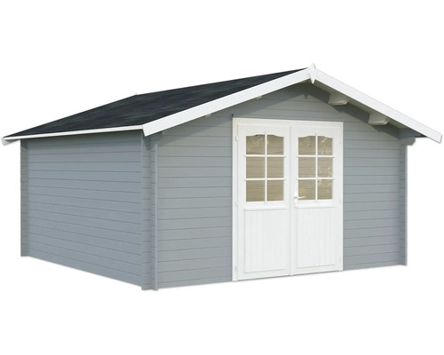 Gartenhaus Palmako Lotta 13,9 m² 422 x 430 cm hellgrau-weiß