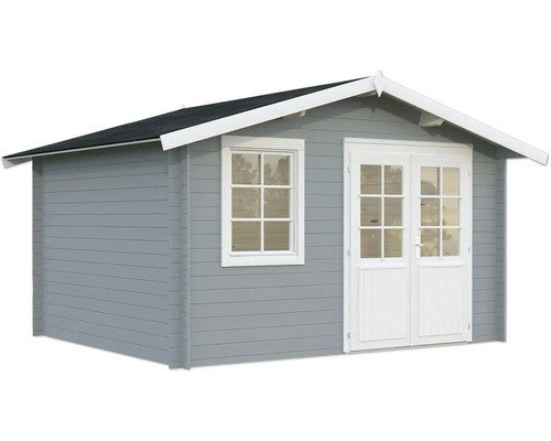 Gartenhaus Palmako Klara 10,4 m² 424 x 354 cm hellgrau-weiß
