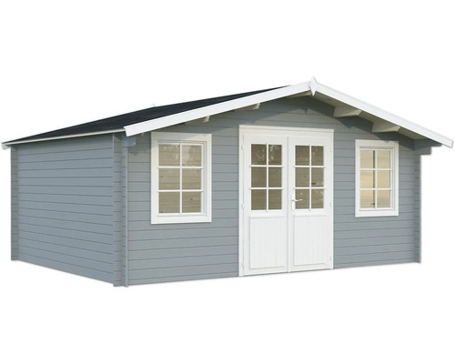 Gartenhaus Palmako Klara 17 m² 518 x 420 cm hellgrau-weiß