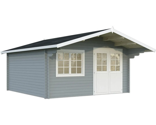 Gartenhaus Palmako Britta 17,5 m² 488 x 580 cm hellgrau-weiß