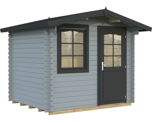 Gartenhaus Palmako Emma 4,6 m² inkl. Fußboden 290 x 250 cm hellgrau-anthrazit Gartenhaus mit Fenster und Tür