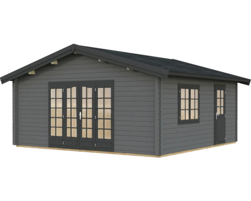 Gartenhaus Palmako Irene 27,7 m² inkl. Fußboden 622 x 598 cm dunkelgrau-anthrazit