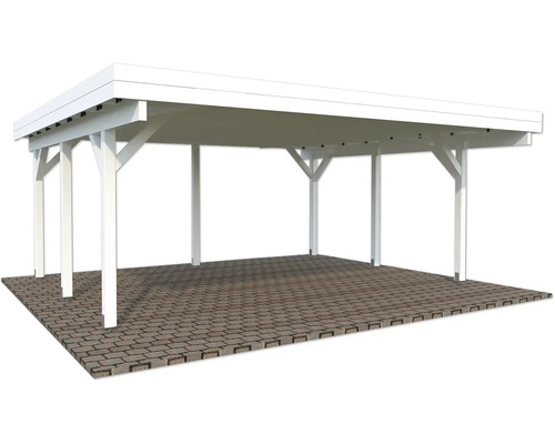 Doppelcarport Palmako Karl 20,6 m² 555 x 372 cm weiß
