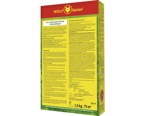 Wolf Garten 2-in-1 Unkrautvernichter plus Rasendünger zur Rasenpflege