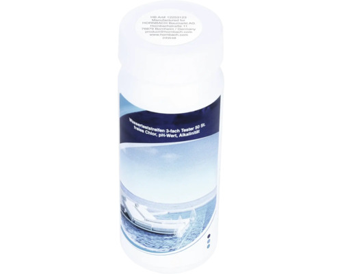 Wasserteststreifen 3-fach Tester zur Bestimmung von freiem Chlor, pH-Wert und Alkalinität