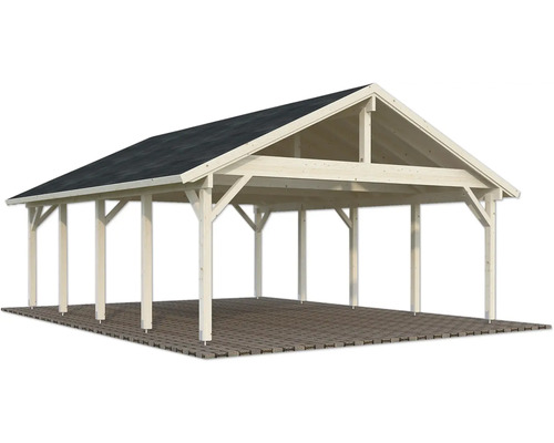 Holzcarport mit Flachdach